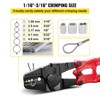 VEVOR 24" Hand Swager Cable Wire Rope Cutter Swage 1/16" 3/32" 1/8" 5/32" 3/16" Aluminum Sleeves Copper, Red - 4 of 4