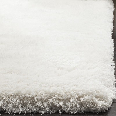 Ivory Bliss Hand-Tufted Synthetic Shag Rug - 2' x 3'