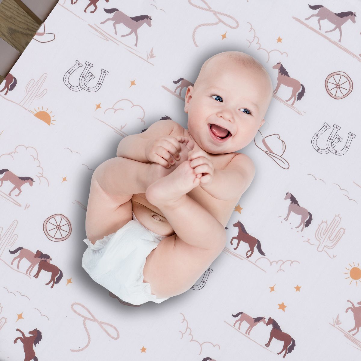 Lambs & Ivy Country Western Breathable 100% Cotton Fitted Crib/Toddler Sheet - thumbnail 2