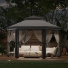 13x13 FT Outdoor Folding Gazebo with Mosquito Netting – Instant Tent with UV & Rain Protection, Silver Coated Cover - 3 of 4