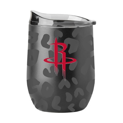 NBA Houston Rockets 16oz Leopard Powder Coat Curved Beverage Can - Black
