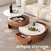 POVISON Lift-top Modern Nesting Coffee Table Set Of 2, White Sintered Stone Coffee Table Set For Living Room, 31.49'', Brown - 3 of 4