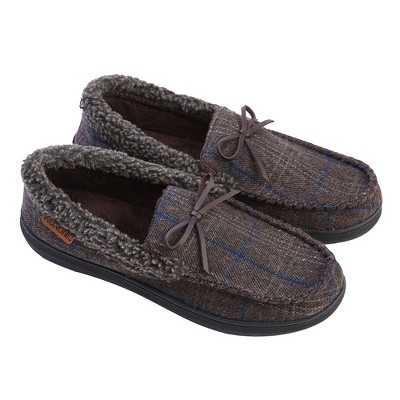 Men's Slippers Moccasin Plush Lined House Shoes Fuzzy Furry