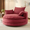 KWPZQEB Swivel Accent Chair - 360° Swivel Round Chair with 3 Pillows and Dual-layer Cushion, Comfy Corduroy Fabric Sofa Chairs for Living Room - 3 of 4