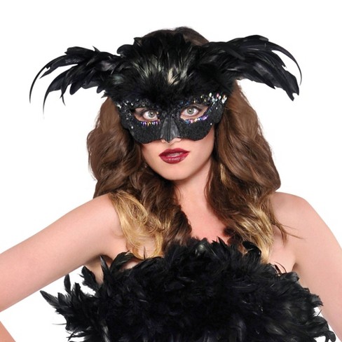 Raven Fantasy Feather Halloween Costume Mask Target