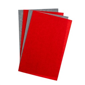 John Bead GoodFelt 4 Pieces Blood Red and Grey Felt Fabric Sheets for Beading Foundation, 5"x8" - 1 of 4