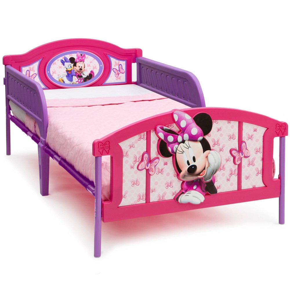 Photos - Bed Frame Disney Twin  Minnie Mouse Plastic 3D Kids' Bed - Delta Children 