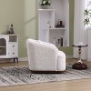 CAVINAS Swivel Fabric Accent Chair with 360 Degree Rotation, Upholstered Barrel Armchair with Metal Base and Removable Back Pillow - 3 of 4