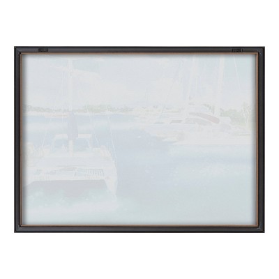 Blake Summer Sailing Blue and Gray Framed Glass Print