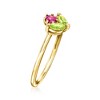 Pure Collection by Ross-Simons 0.10 Carat Rhodolite Garnet and .17 ct. t.w. Peridot Flower Ring in 14kt Yellow Gold - 3 of 4