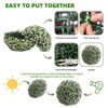Artificial Flower Topiary Ball Set of 2, UV Resistant Faux Hanging Rose Ball, Fake Boxwood Decorative Balls with Hanging Chains and Zip Tiles - 4 of 4