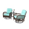 VisioGear 3 Pieces Patio Swivel Rocker Seating Sets with Thickened Cushions and Glass Coffee Table for Backyard, Blue, 25.1"*28.76"*33.8" - 4 of 4