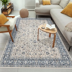 YEERSWAG Vintage Floral 8'x10' Indoor Area Rugs Non-Slip Carpet For Bedroom Living Room Balcony - 1 of 4