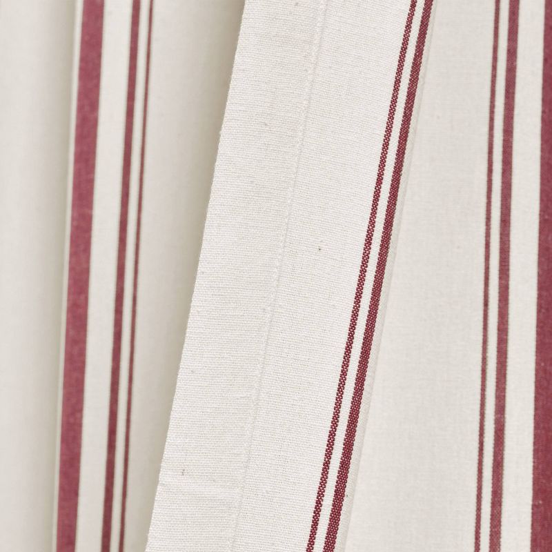 Set of 2 (84"x42") Farmhouse Striped Yarn Dyed Eco-Friendly Recycled Cotton Window Curtain Panels - Lush Décor, 6 of 9