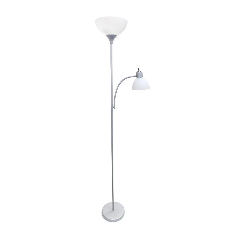 71.5" Traditional 2 Light Mother Daughter Metal Floor Lamp with Torchiere and Reading Light - Creekwood Home, 1 of 7