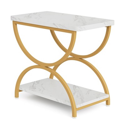 Tribesigns 2-Tier End Side Table with Stylish Metal Frame