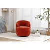 CAVINAS 360-degree Swivel Barrel Chair, Chenille Fabric Swivel Accent Chair, Armchair with Black Powder Coating Metal Ring for Living Room, Bedroom - 2 of 4