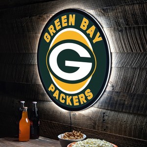 Evergreen Ultra-Thin Edgelight LED Wall Decor, Round, Green Bay Packers- 23 x 23 Inches Made In USA - 1 of 4