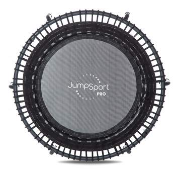 JumpSport 550f PRO Indoor Heavy Duty Lightweight 44 Inch Folding Fitness Trampoline with Arched Legs and 7 Adjustable Tension Settings, Black