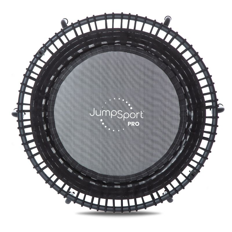 JumpSport 550f PRO Indoor Heavy Duty Lightweight 44 Inch Folding Fitness Trampoline with Arched Legs and 7 Adjustable Tension Settings, Black, 1 of 7