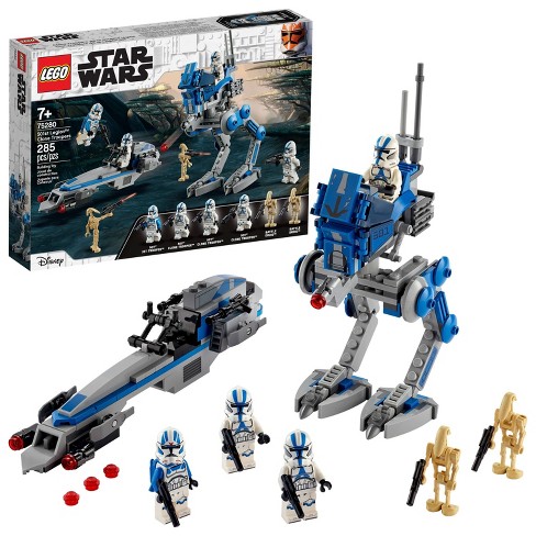 LEGO Star Wars The Clone Wars Minifigure - 501st Legion Clone Trooper with  Blaster (75280) with Minifigureland Tile