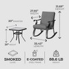 Four Seasons Courtyard Gramercy 3 Piece Cushioned Rocking Chairs Outdoor Backyard Patio Furniture Bistro Set with Square Side Table, Charcoal Gray - 2 of 4
