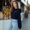 Dalix Salty Embroidery Fleece Hoodie Cropped Long Sleeve Drawstring Fall Spring Womens - 4 of 4