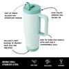 BUILT 40 Ounce Double Wall Stainless Steel Cascade Tumbler with Flip Up Straw Lid and Handle, Hot or Cold Tumbler - 3 of 4
