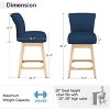 Vipbear 26/30 In Counter Height Swivel Barstool with Back,Modern Fabric Swivel Barstools Chair for Kitchen Island,Pub Upholstered Solid Wood Legs - 2 of 4