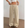 Coolmee Women's Wide Leg Palazzo Pants Casual Loose Lounge Pants Beach Trousers with Pockets - 3 of 4