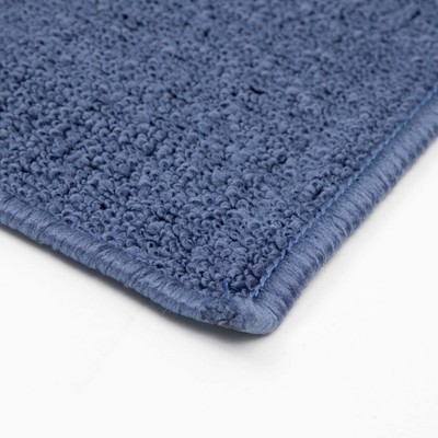 Blue 20x30 Non-Slip Synthetic Rectangular Accent Rug