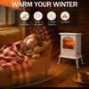 Karl Home 1500-Watt Infrared Electric Fireplace Stove with 2 Heat Settings in White - 4 of 4