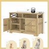 VisioGear Cat Litter Box Enclosure, Double Hidden Litter Box Furniture Cat Washroom, Indoor Cat House End Table, Brown, 47"*13.7"*29" - 3 of 4