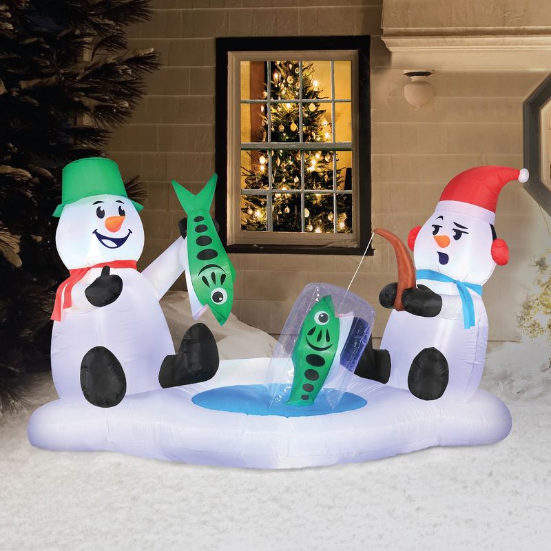 Occasions 6' INFLATABLE SNOWMEN ICE FISHING, 6 ft Tall, Multicolored, 3 of 4