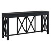 JUJABU 60" Acacia Veneer Console Table with 4 Spacious Drawers, Modern Crisscross Design & Open Bottom Storage for Entryway & Living Room - 2 of 4