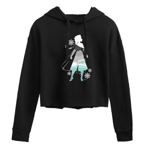 Women's - Frozen 2 - Elsa Hero Pose Cropped Graphic Hoodie - 1 of 3