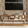 Fluted TV Stand for 65" TVs, Mid-Century Entertainment Center with Sliding Tambour Door & Adjustable Shelves - 4 of 4