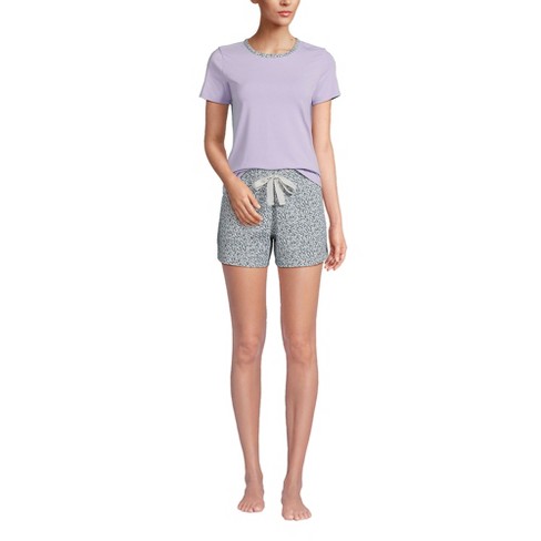 Lands' End Women's Plus Size Knit Pajama Set Long Sleeve T-shirt