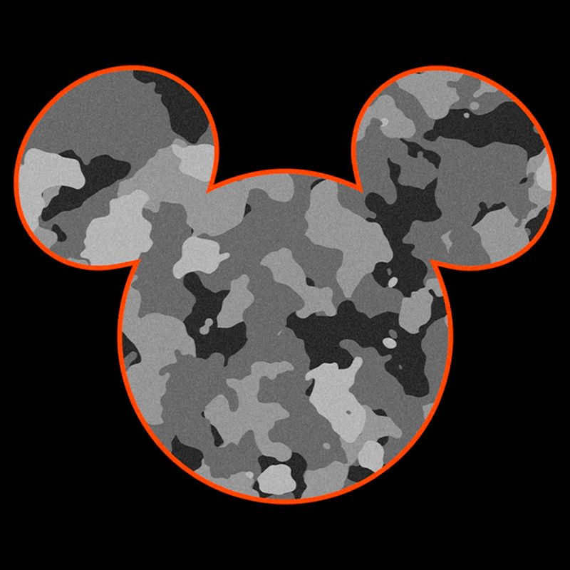 Men's Mickey & Friends Gray Camo Mickey Mouse Logo Long Sleeve Shirt, 2 of 5