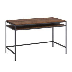 INFURNIC Writing Desk Modern Desk with Spacious Surface and Open Storage Shelf for Home Office, Brown, 48.98"*24.96"*29.53" - 1 of 4