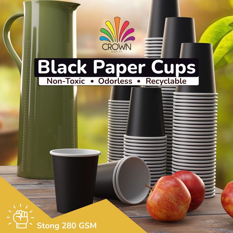 Crown Display 9 oz. Disposable Coffee Cups Paper Cups Hots Drinks/Cold Cups Durable Disposable Hot Tea Cup Disposable, 2 of 7