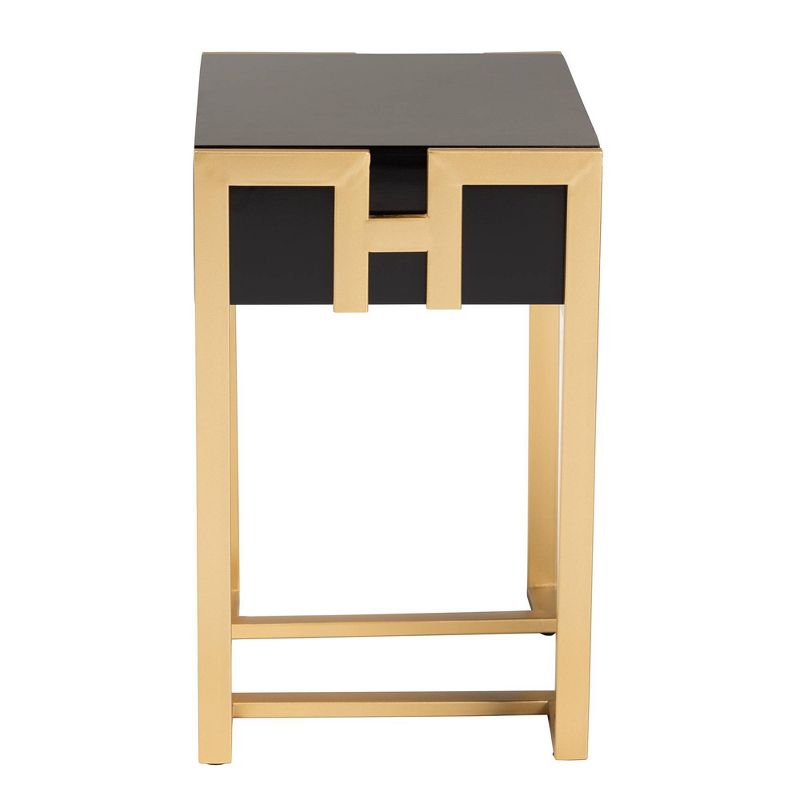 Luna Wood and Metal End Table Black/Gold - Baxton Studio, 6 of 12