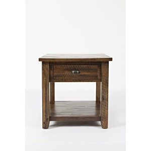Jofran,Artisan's Craft Rustic Farmhouse Distressed Solid Wood End Table - 1 of 4