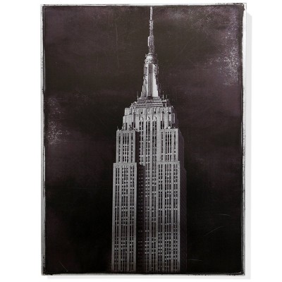 Leon Empire Detailed Building Monochrome Print Unframed Wall Canvas Silver - StyleCraft