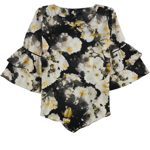 Alfani Womens Floral Tiered Sleeve Pullover Blouse - 1 of 1