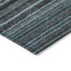 Teal Blue Sky Blue And Gray Striped Washable Indoor Outdoor Area Rug - 4 of 4