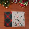 Unique Bargains Christmas Place Mats Linen Red Green Beige White 13"x17.7" 2 Pcs - 2 of 4