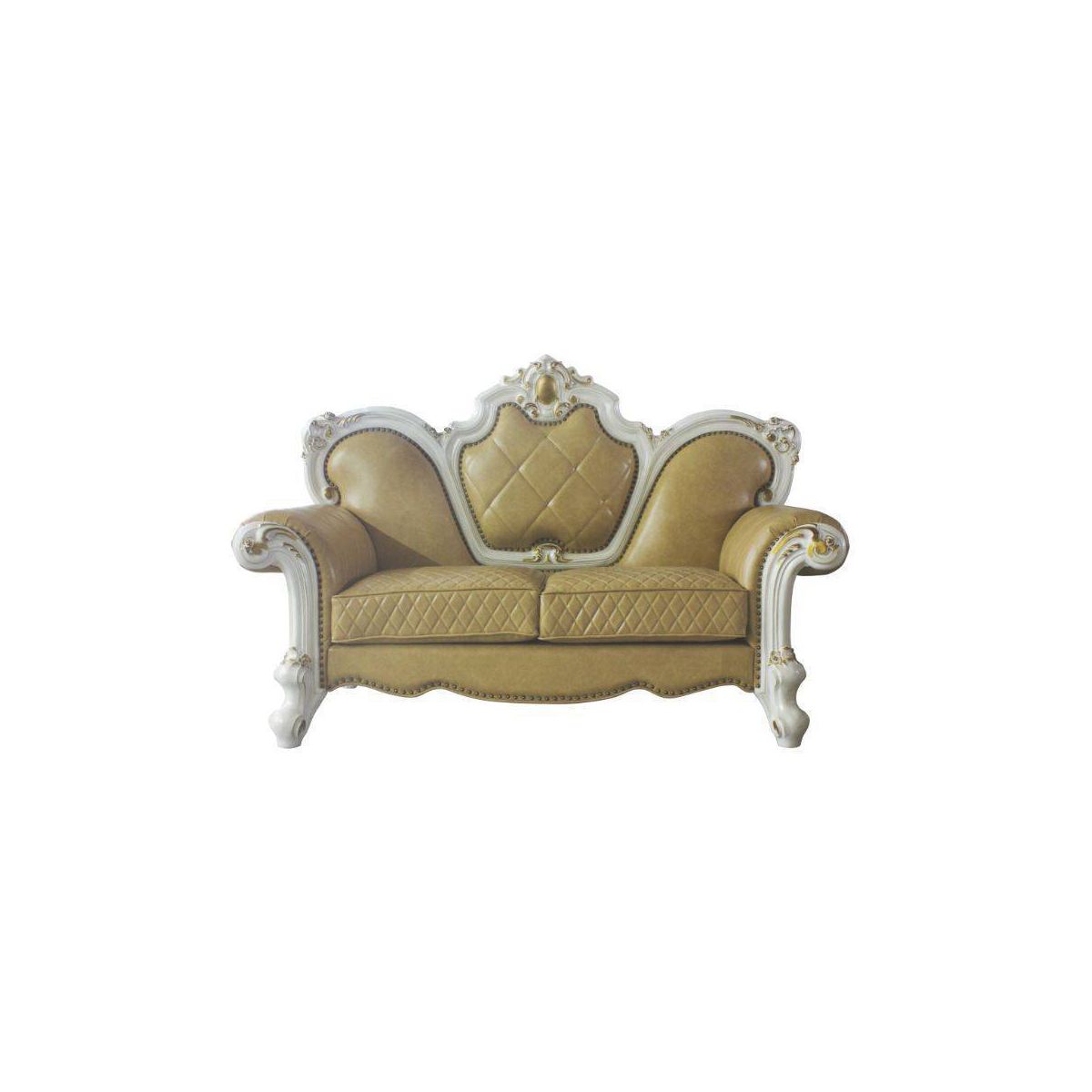 Acme Furniture Picardy Sofa Butterscotch Synthetic Leather/Antique Pearl Finish - thumbnail 5