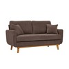 Lycvki Mid-Century 2-Seater Corduroy Upholstered Sofa with Solid Wood Legs - 2 of 4