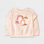 Baby Girls'  Rainbow Ruffle Sweatshirt - Cat & Jack Pink 